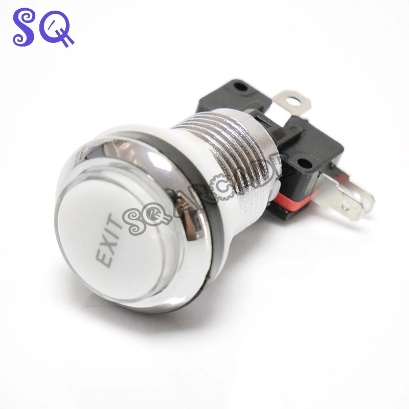 Светодиодная аркадная Кнопка SQ 12 В микропереключатель хромированные