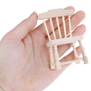 Деревянный обеденный стул, стул 1:12, миниатюрная кукольная мебель для кукольного домика, шикарные коричневые Игрушки для малышей