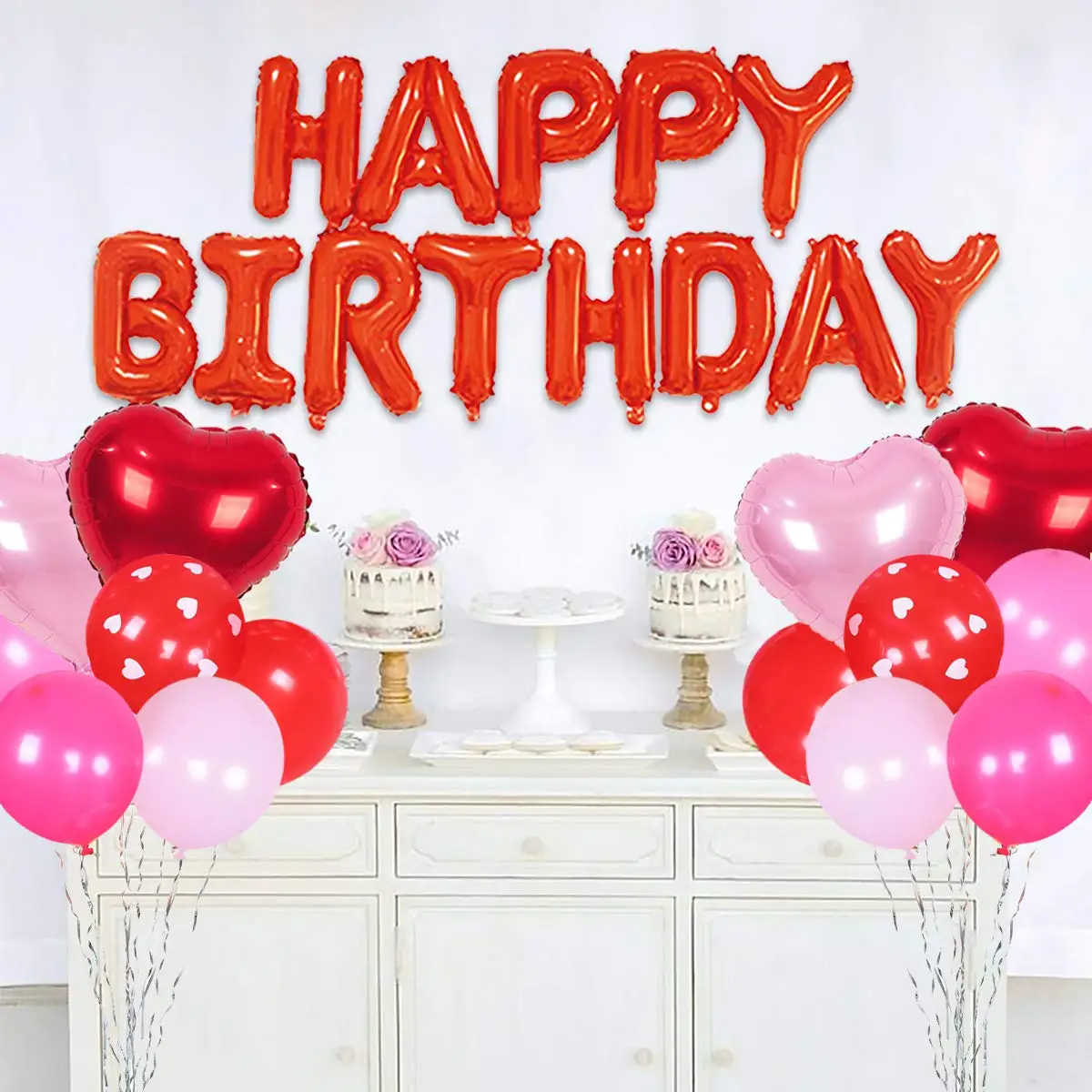 Вещь ко Дню Святого Валентина красный розовый белый воздушный шар гирлянда