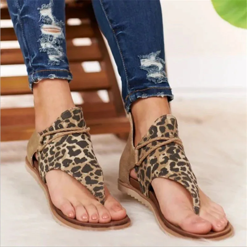 

Women Sandals New Leopard Print Summer Shoes Women Large Size Andals Flat Women Sandals Womens Summer Shoes Fashion босоножки