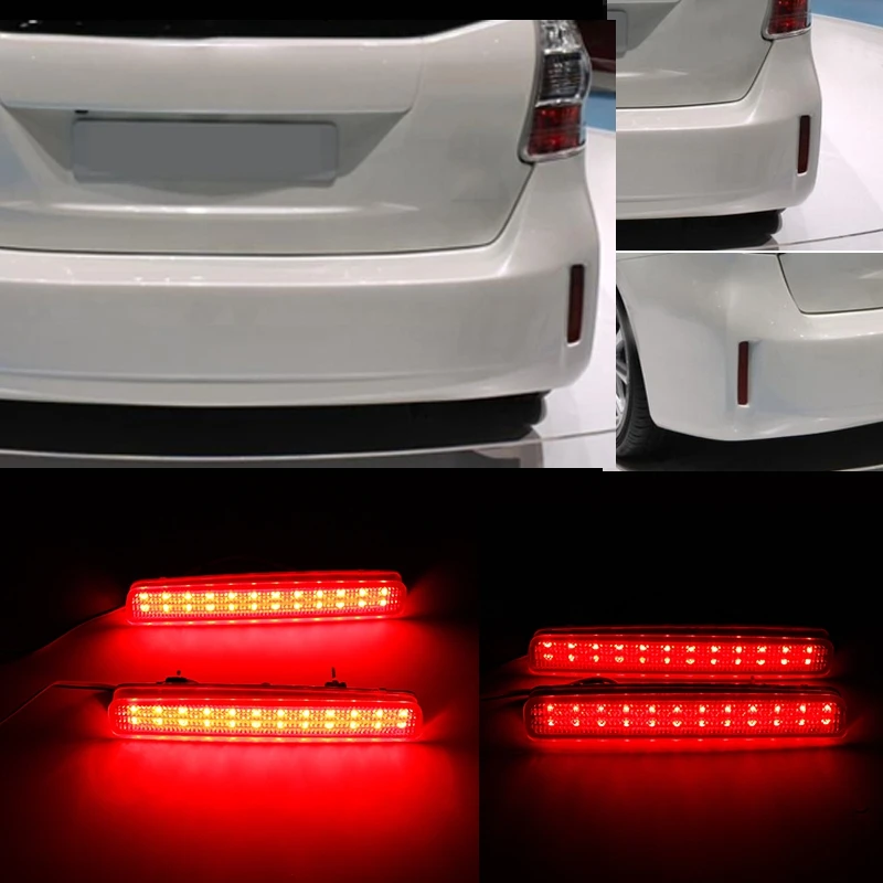 Автомобильный Светодиодный отражатель заднего бампера стоп светильник задний