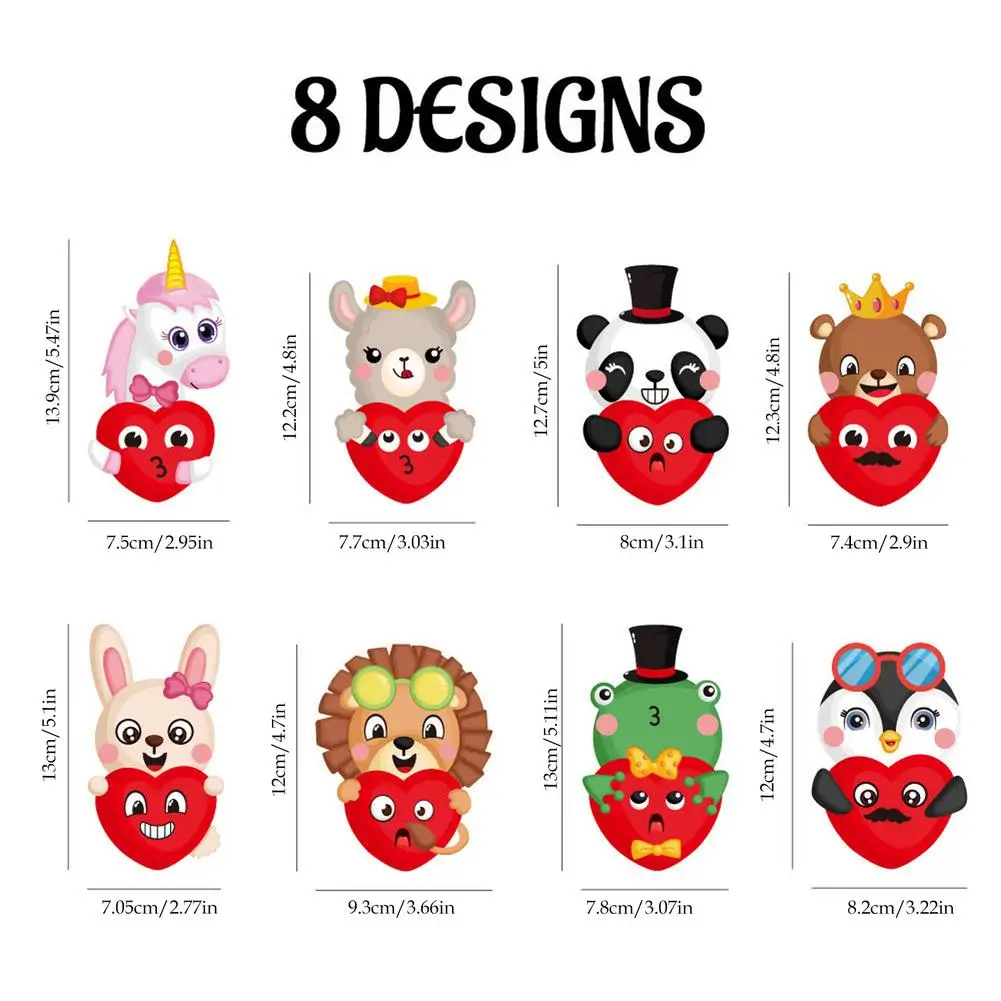 Наклейка на День святого Валентина 24 листа наклейка лицо для детей в форме сердца