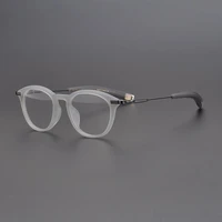 brand designer men glasses frame original quality titanium acetate retro round eyeglasses women myopia spectacle dlx402