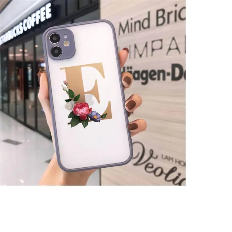 

166 letters rose Phone Case For iPhone 12 11 Mini Pro XR XS Max 7 8 Plus X Matte transparent Gray Back Cover