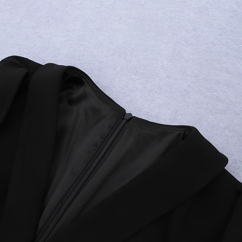 

fashion sexy women Bodycon Bandage Jumpsuits black v-neck cappa elegant celebrity evening party bodysuit one piece formal dinner