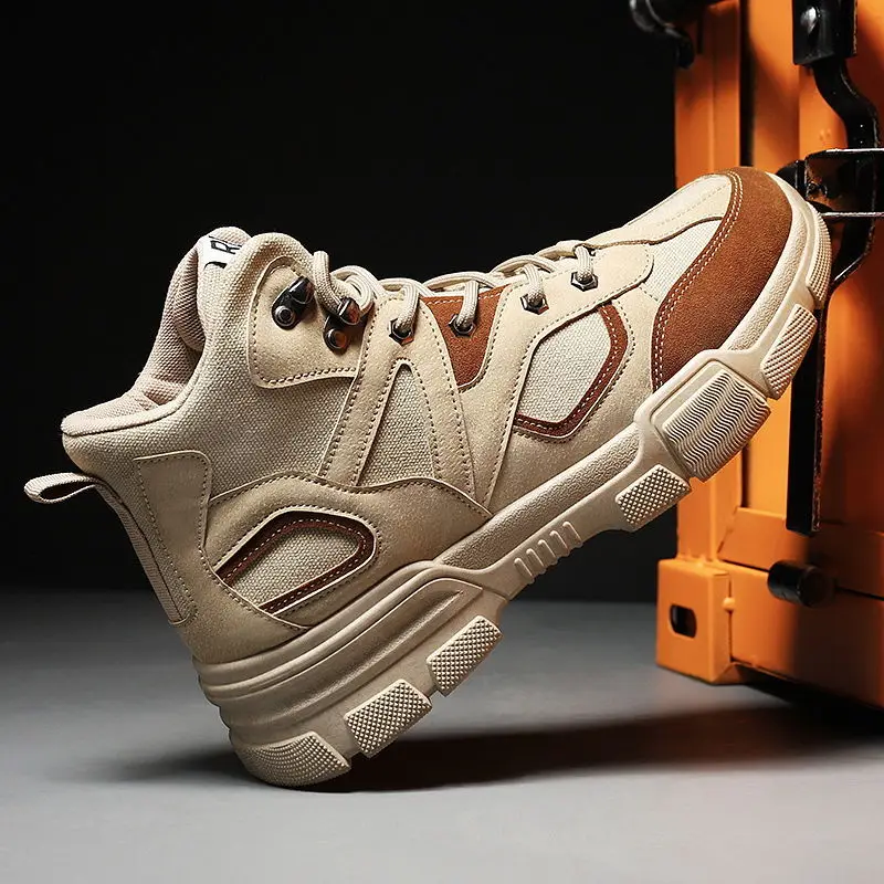 

Теплые Зимние ботильоны мужская повседневная обувь на шнуровке осенние фетровые водонепроницаемые рабочие ботинки мужские военные армейс...