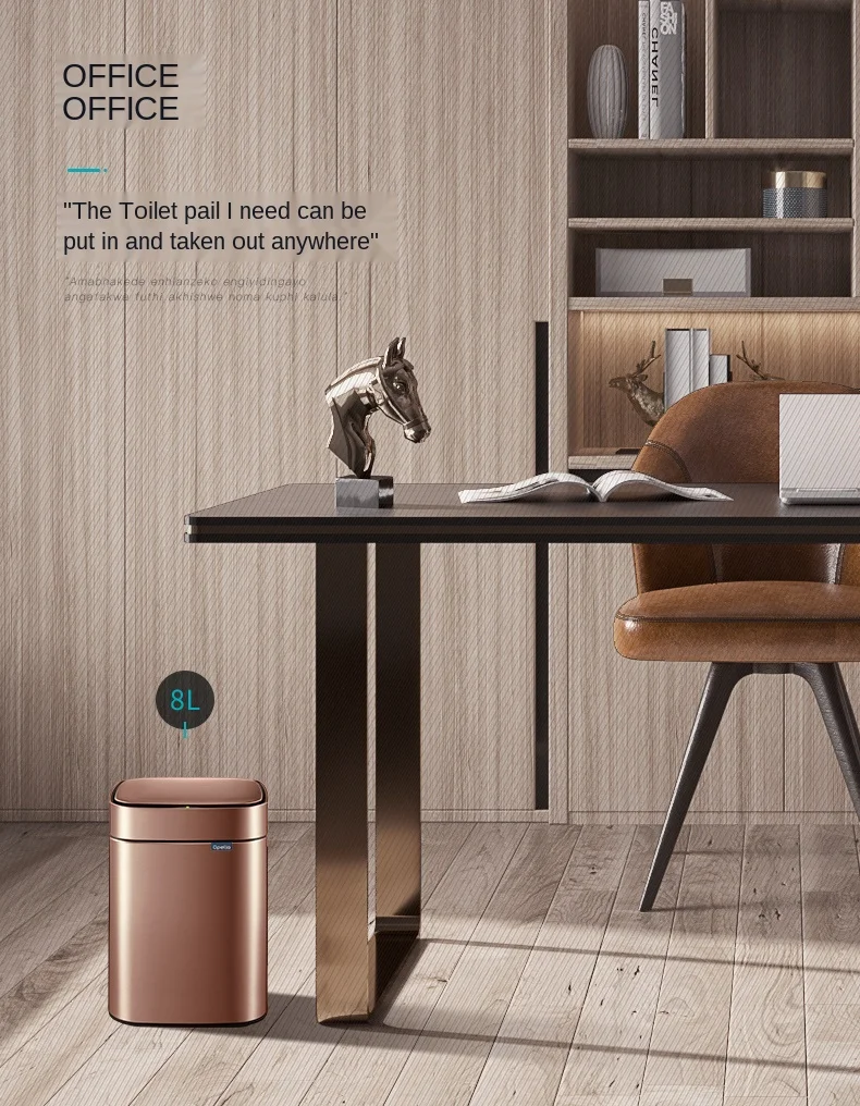 

Cy Household Stainless Steel Smart Inductive Ashbin Creative Living Room Bathroom with Lid