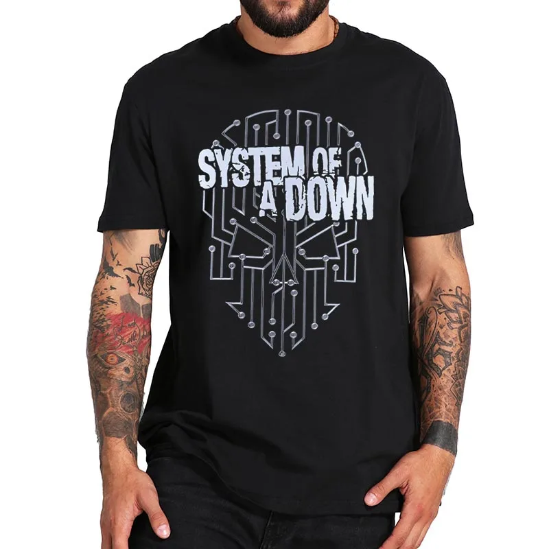 

System Of A Down T Shirt Heavy Metal American Rock Band T-Shirt EU Size 100% Cotton Breathable Soft Crew Neck Tops Tee