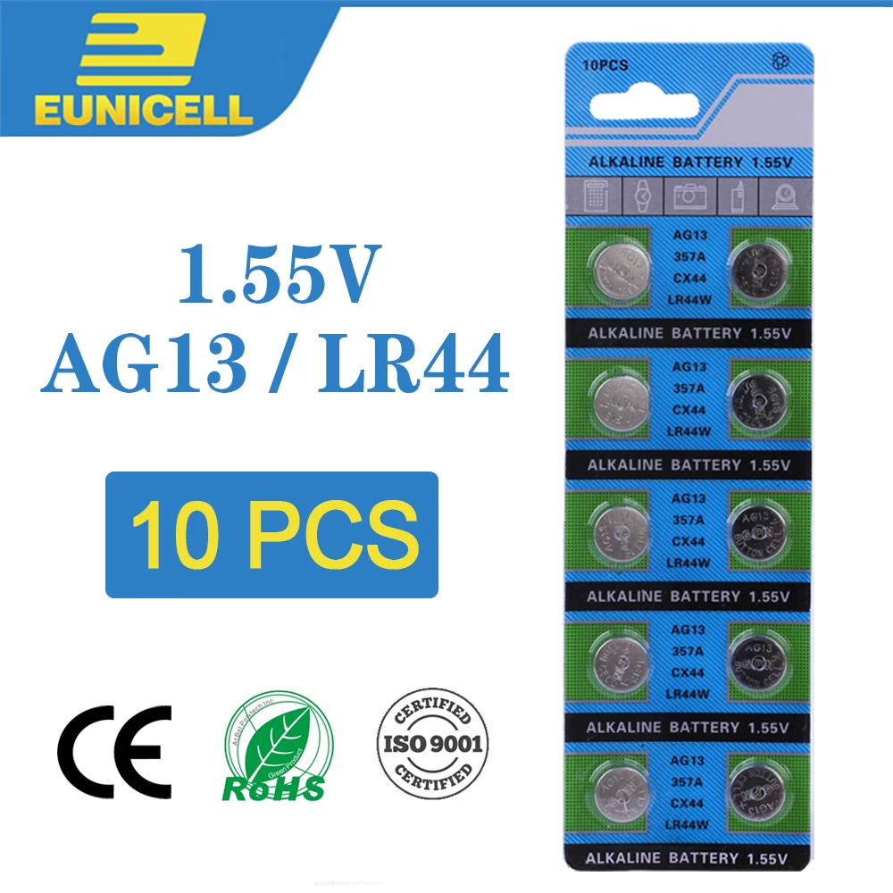 10 шт. щелочные батарейки AG13 LR44 1 55 в|Часовые батарейки| |