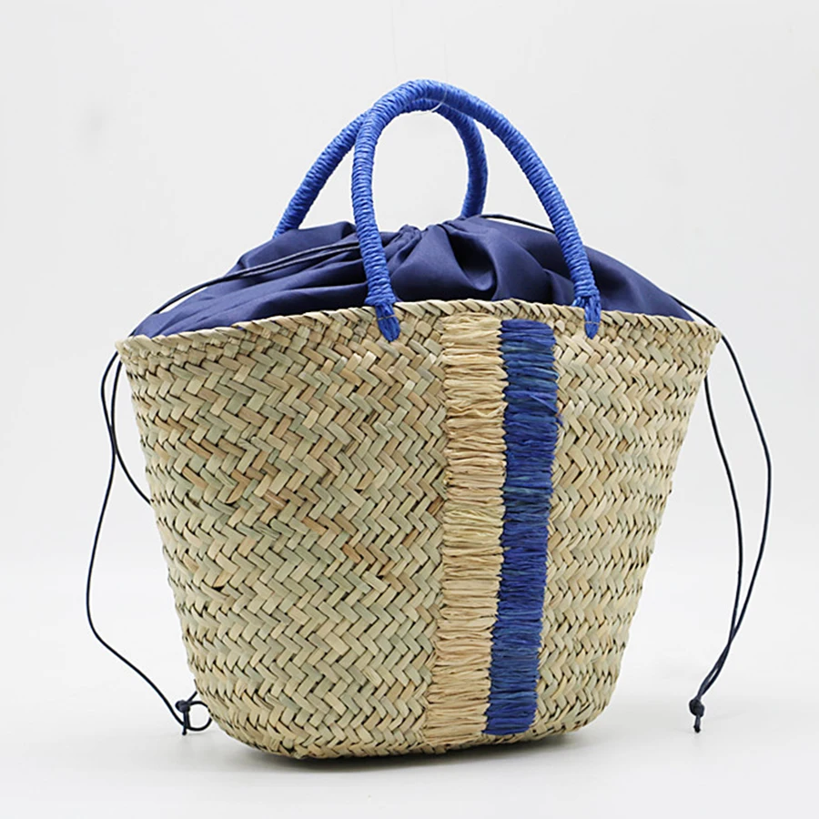 

Straw Rattan Weaving Women Handbag Summer Wicker Woven Women's Bag Casual Beach Basket Purse Large Capacity Bucket Bag For Woman