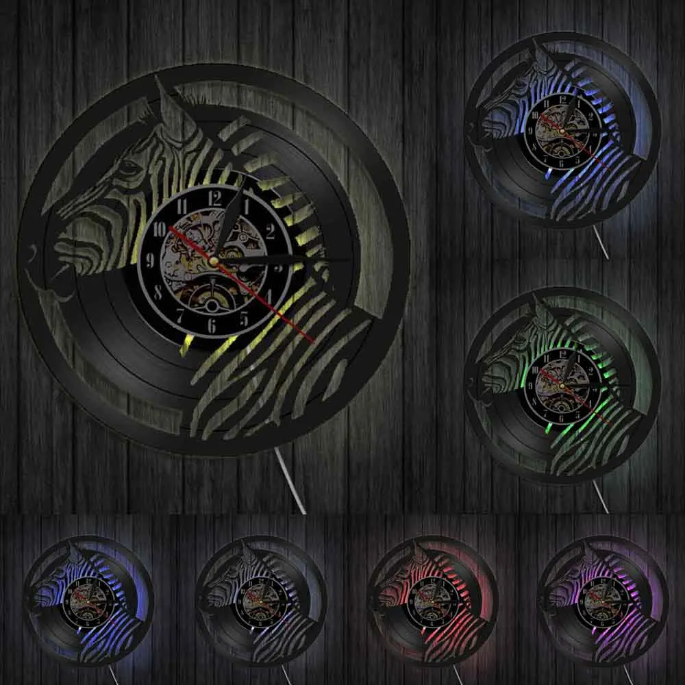 Настенные часы в стиле сафари с изображением зебры тихие кварцевые наручные