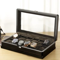 luxury wooden watch box case pure wood casket display box watches organizer square glass cabinet packing 12 seat storage box man