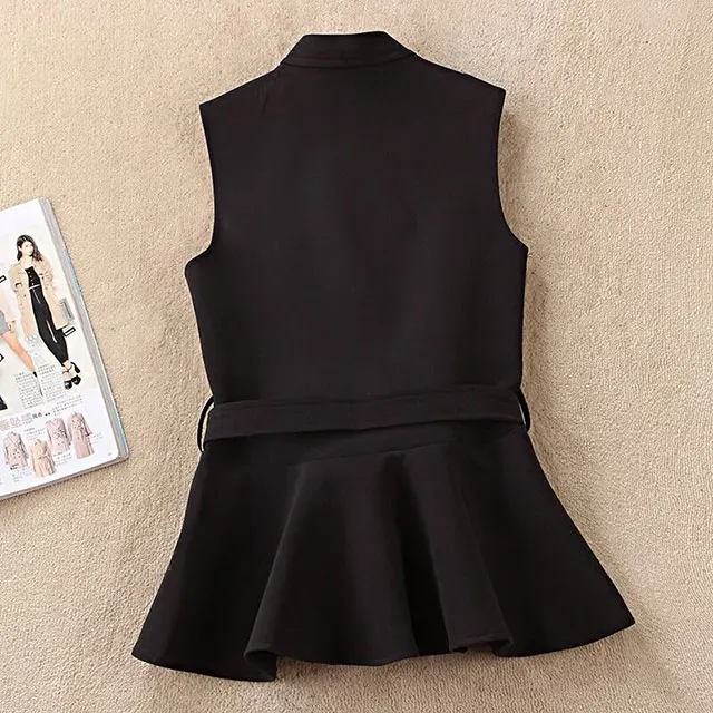 2020 New Spring And Autumn Women's Sleeveless Jacket Short Slim Vest Female Clothing Fashion Leisure Black Women Vests Coat | Женская
