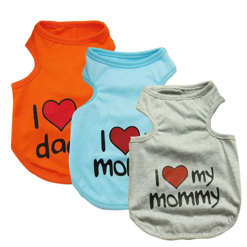 Собака мелких пород кошка жилет рубашка Одежда Щенок я люблю мою маму милое