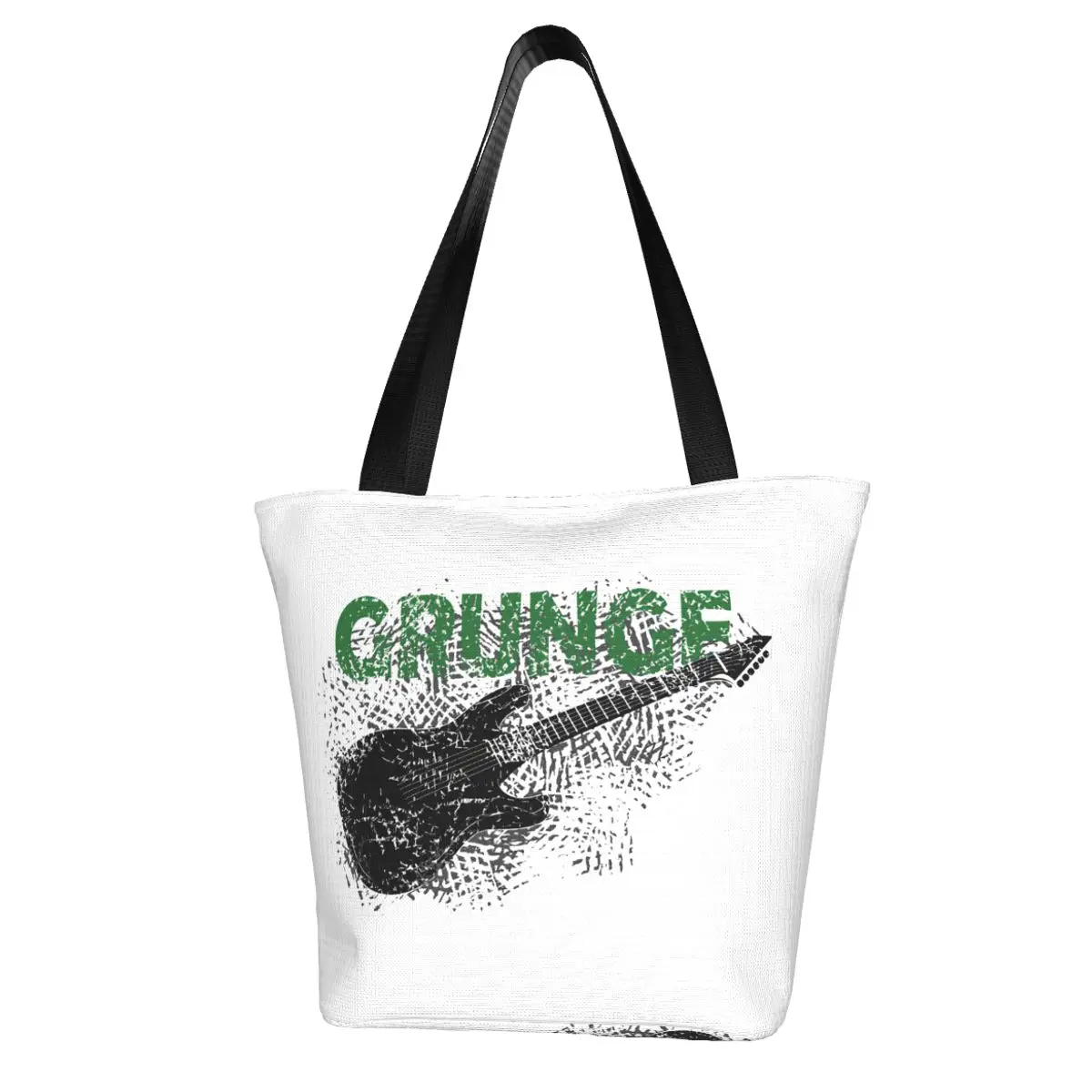 Grunge Music Shopping Bag Aesthetic Cloth Outdoor Handbag Female Fashion Bags