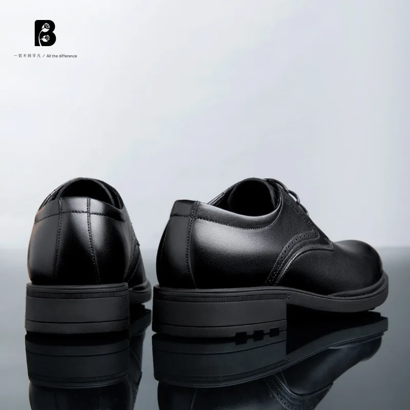 

Business black formal leather shoes for men British pointed Leather Men's lace up