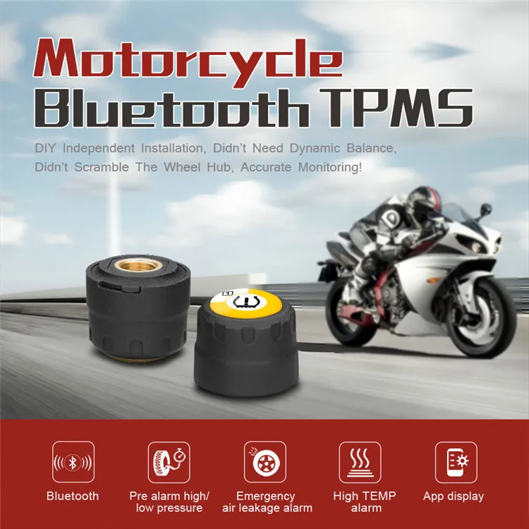 Внешний датчик Tpms для мотоцикла Bluetooth Android/IOS|Датчик давления в шинах| |