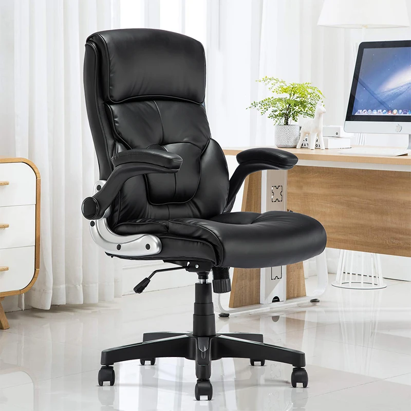 

Офисное кресло Yamasoro, кожаное черное полиуретановое компьютерное кресло для босса, эргономичное кресло с высокой спинкой, кресло, мебель, кр...