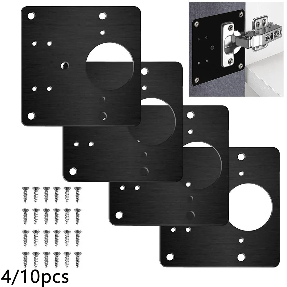 

4/10pcs Hinge Repair Plate Furniture Fittings Rust Resistant Steel Furniture Cabinet Repair Assembly Tools Home Hardware
