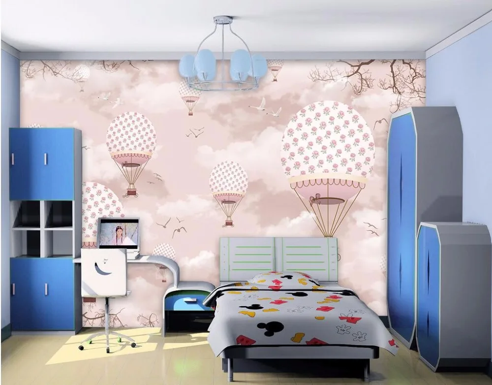 CJSIR Custom Children's Room Decor Wallpaper Mural Photo Personality Cartoon Hot Air Balloon Wall Murals 3d | Обустройство дома