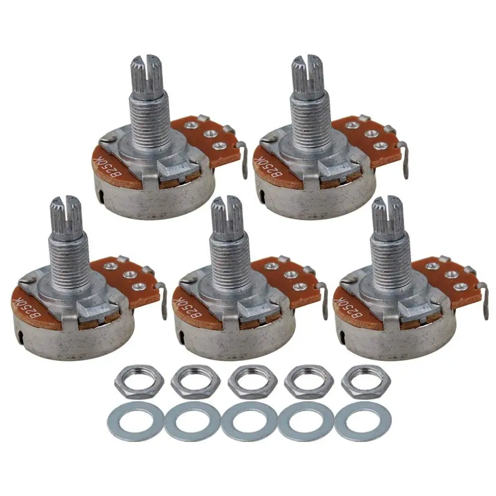 

5pcs A500K OHM Audio POTS Potentiometer 24mm Base Replace for Electric Guitar