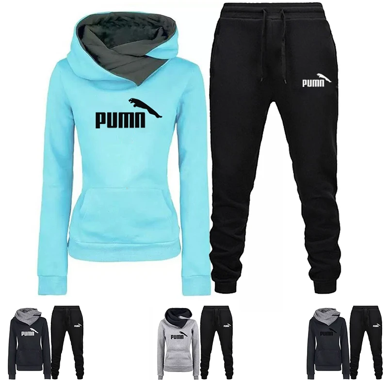 

New Design 2021 Women Hoodies Sweatshirt Pants 2 Piece Set Tracksuit Long Sleeve Pullover Hoody Sport Suits