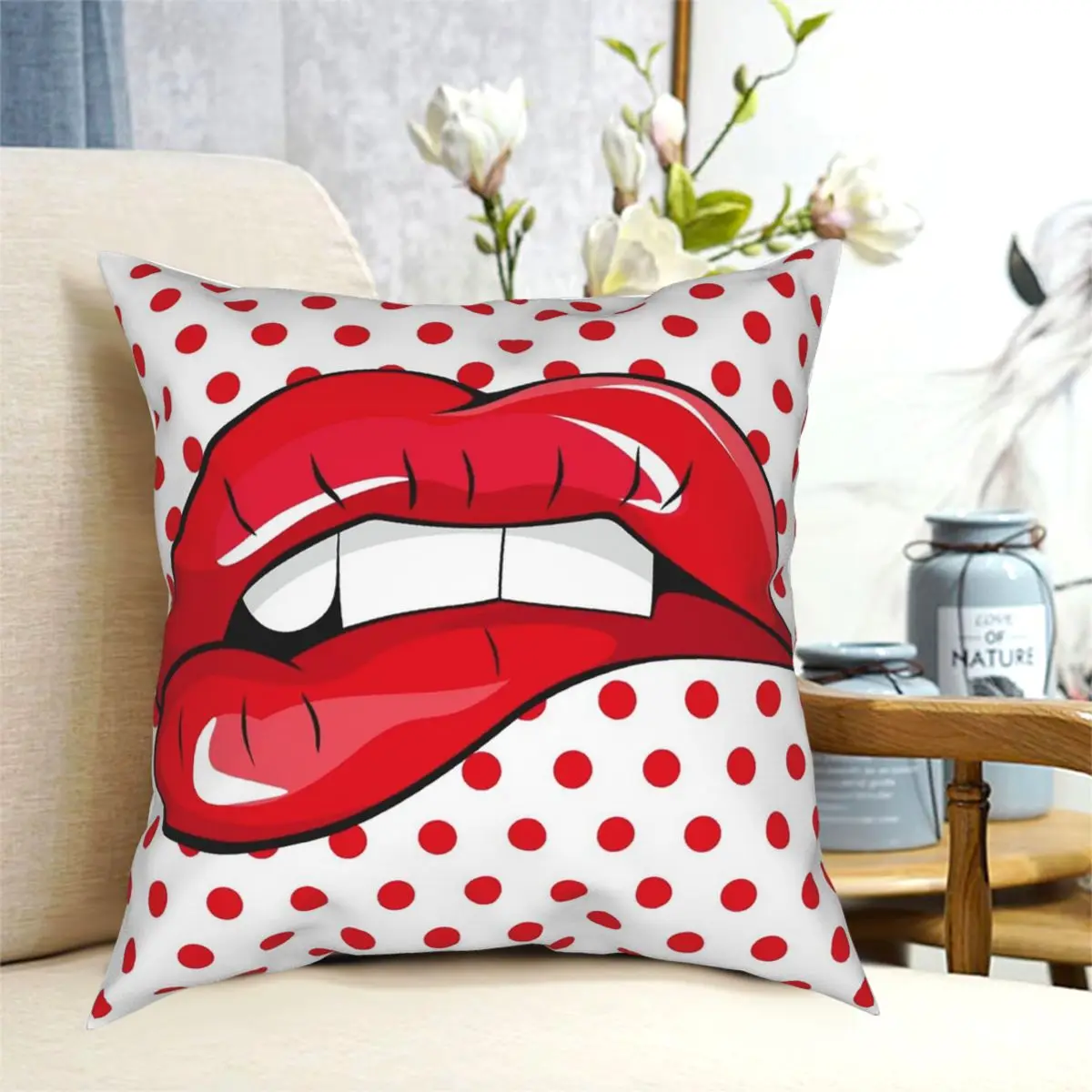 

Декоративный чехол для подушки на молнии с принтом из полиэстера