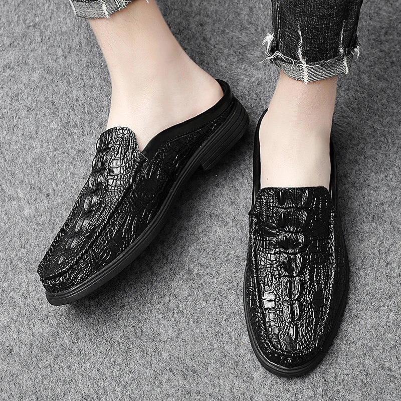 Мокасины мужские из натуральной кожи мягкие лоферы без застежки Повседневная