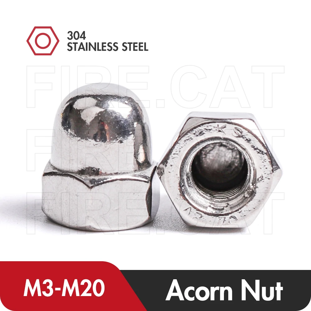 

Stainless Steel Hex Acorn Cap Nuts M3 M4 M5 M6 M8 M10 M12 M14 M16 M18 M20 Bolt Screws Cover Thread Inner Acorn Hexagon Dome Nut