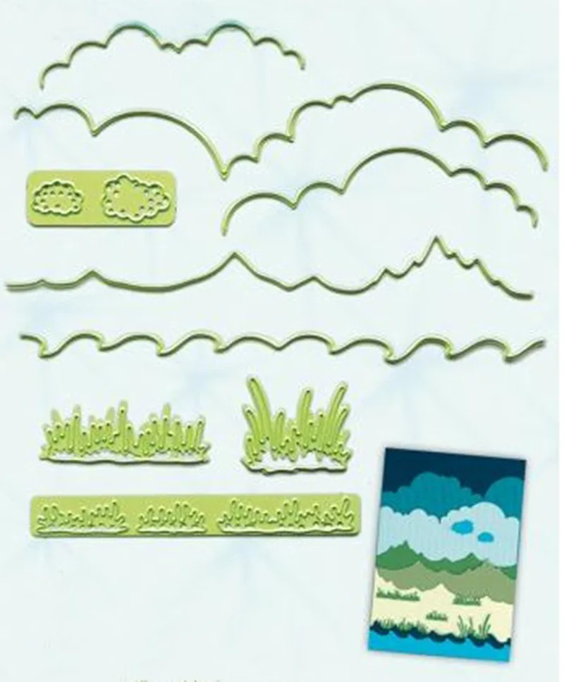 Травяное облако граница металлические режущие штампы скрапбукинг ремесло