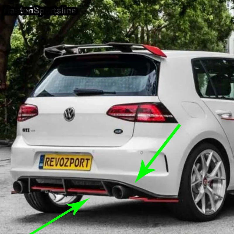 Красная линия для заднего бампера Golf VII из углеродного волокна диффузор Volkswagen Golf7