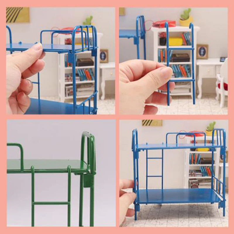 

1 Набор 1:12 мини кукольный домик игрушка двухслойная кровать игрушки кукольный домик аксессуары для украшения кукольного домика