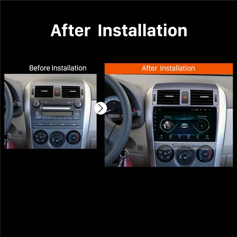 Seicane Android 9. 0 2Din 9 дюймов головное устройство для 8 1 2007 2008 2009 Toyota Старый Corolla