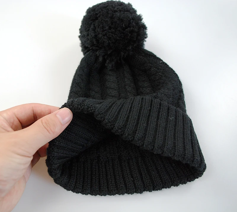 100% мериносовая шерсть мягкий трикотаж детская зимняя шапка черного цвета одежда