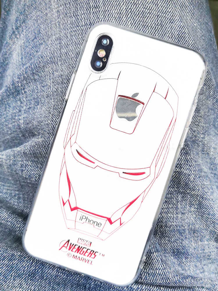 Прозрачный чехол для телефона для iphone 11 Pro Max 6 7 8 6s 5 5S se чехол для iphone X XS Max XR 7 8 Plus чехол Человек-паук Железный человек