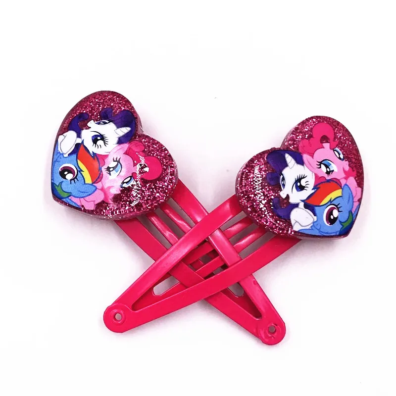 2 шт./лот с рисунком из мультфильма Моя маленькая лошадка сердечком клипсой