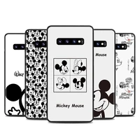 phone case for samsung s22 s21 s20 fe ultra pro lite s10 5g s10e s9 s8 s7 s6 edge plus mickey black and white black soft