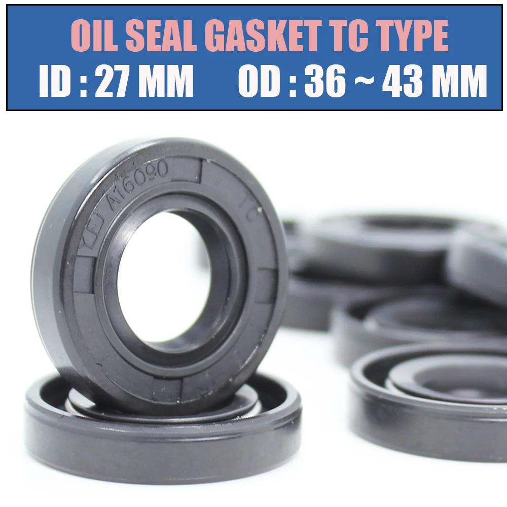 

ID 27mm Oil Seal Gasket TC Type Inner 27*36/37/38/40/42/43 mm 8Pcs Bearing Accessories Radial Shaft NBR Seals