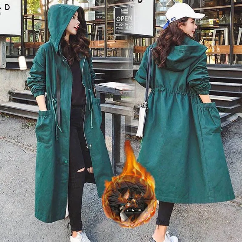 

Spring Autumn Trench Coat Loose Trench Coat BF Trench Coat For Women Plus Size Long Trench Coat Women Coats Jacket Windbreaker