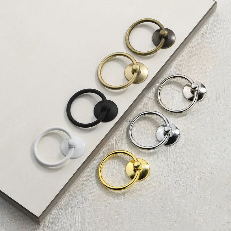 

European-style ring lifting drawer single hole pull cabinet door handle