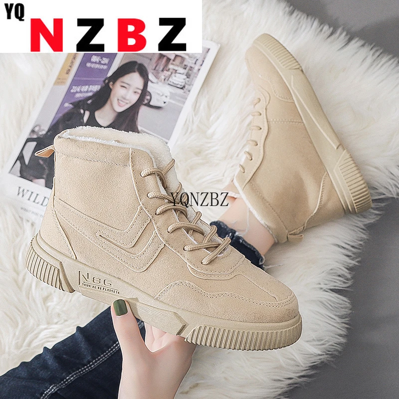 

Whnb Women Snow Boots Thick Plush Warm Ladies Shoes Female Faux Suede Winter Ankle Boots Fashion Sweet Girls Student Shoes