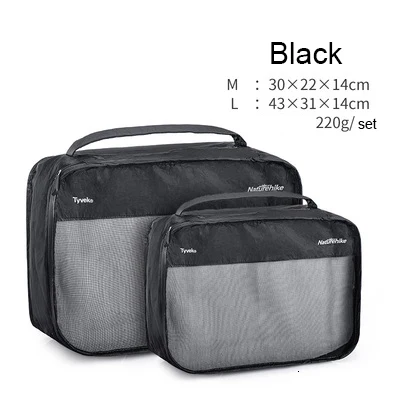 Black M L NatureHike 2 шт M L Tyvek косметичка для хранения плавания дорожная деловая походная переносная сумка для хранения одежды и обуви - Цвет: Black M L