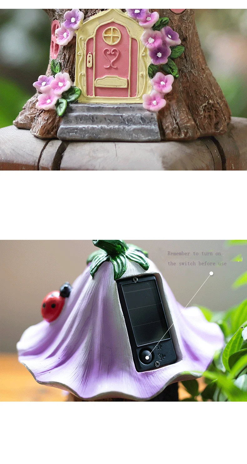 LED Light Multi Craft Miniature Fairy House Solar Powered Outdoor Decor Garden Yard Walkway Decoration Led | Дом и сад