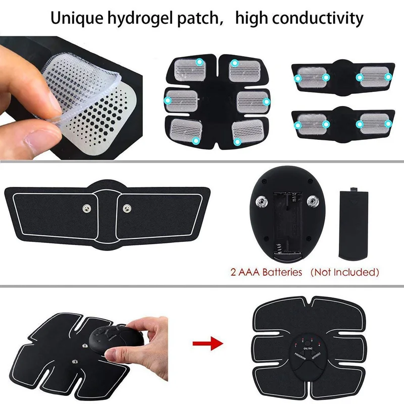 Электро-стимулятор мышц EMS ABS электростимулятор абдоминальный Электрический