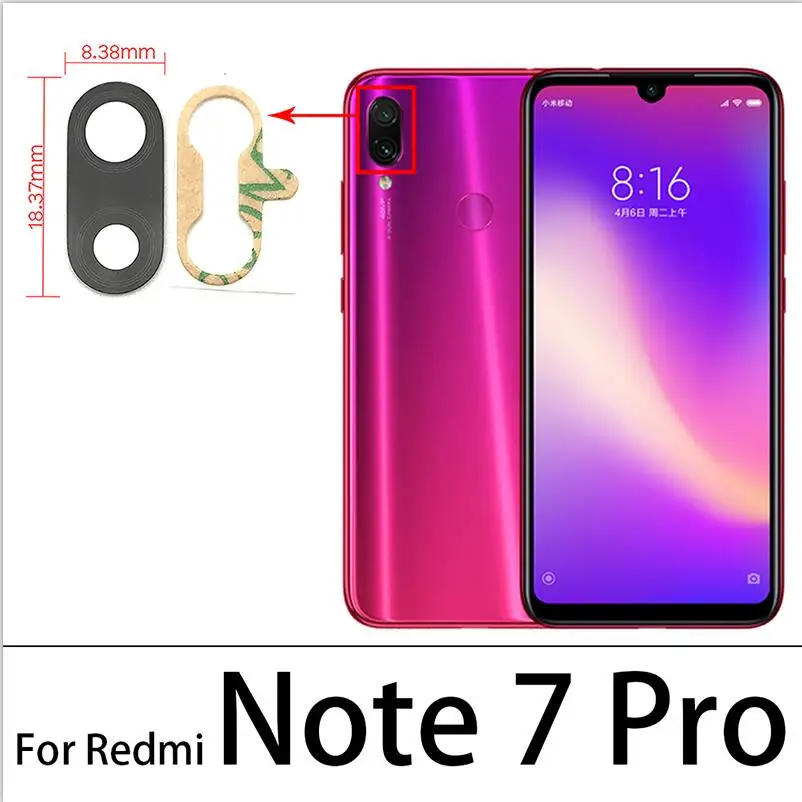 100% Качественное Стекло для объектива задней камеры замена стекла Xiaomi Redmi Note 5 6 7 8 9