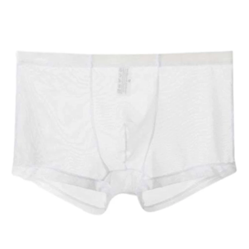

L5YC Mens Sexy Boxer Breathable Super Soft and Comfortable Sheer Transparent Mesh Men's Boxer Shorts Sexy Exotic Underwear