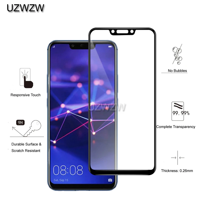 2 шт закаленное стекло для huawei mate 20/mate 20 lite Полное Покрытие 2.5D защита экрана закаленное стекло