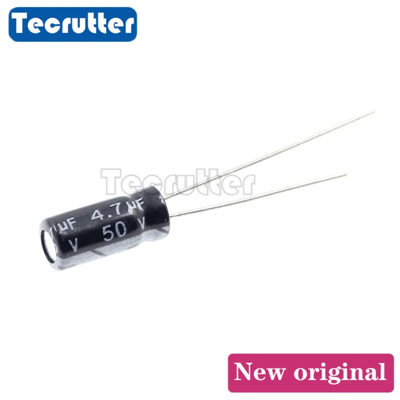 50PCS 50V 4.7UF DIP electrolytic capacitor 4.7uF 20% volume 4 x 7 5 11MM high frequency | Replacement Parts