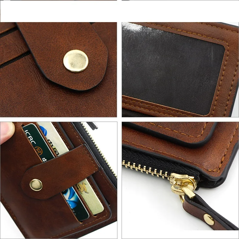 Кошелек для монет женские кошельки винтажные тонкие короткие на молнии