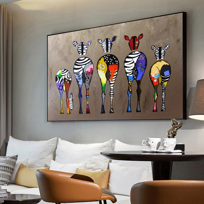 

Abstract Zebra Colorful Animals Canvas Painting Wall Art Room Decoration Posters and Prints Animal Pictures For Living Room Wall